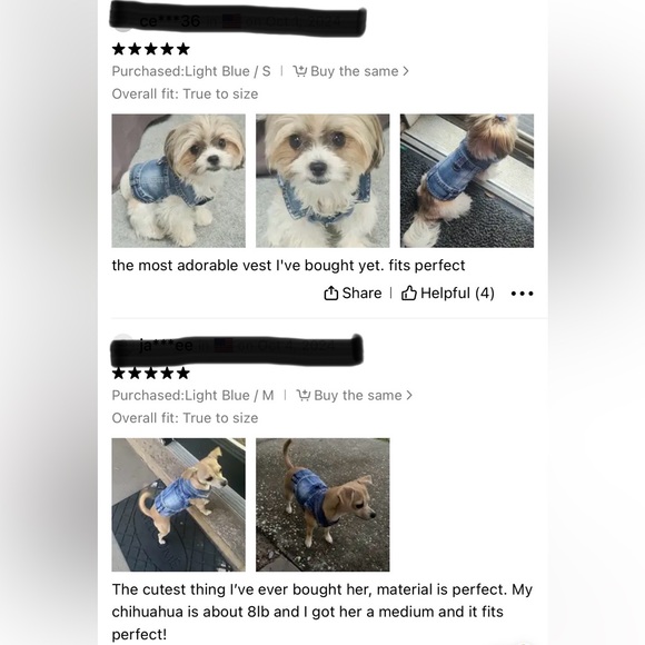 🆕 Denim Dog Vest Harness for Small Breeds, Jean Jacket Style w/ Traction Buckle - Picture 11 of 11